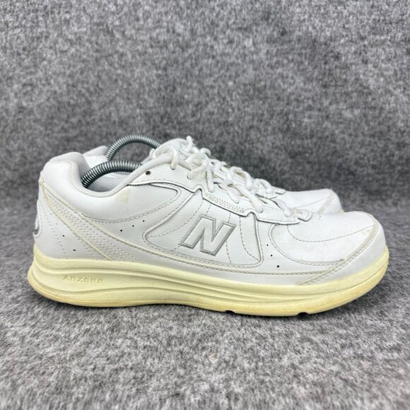 ✅ Womens 11-2A New Balance 577 White Walking Shoes Made USA Leather Upper DSL-2 - Picture 7 of 13